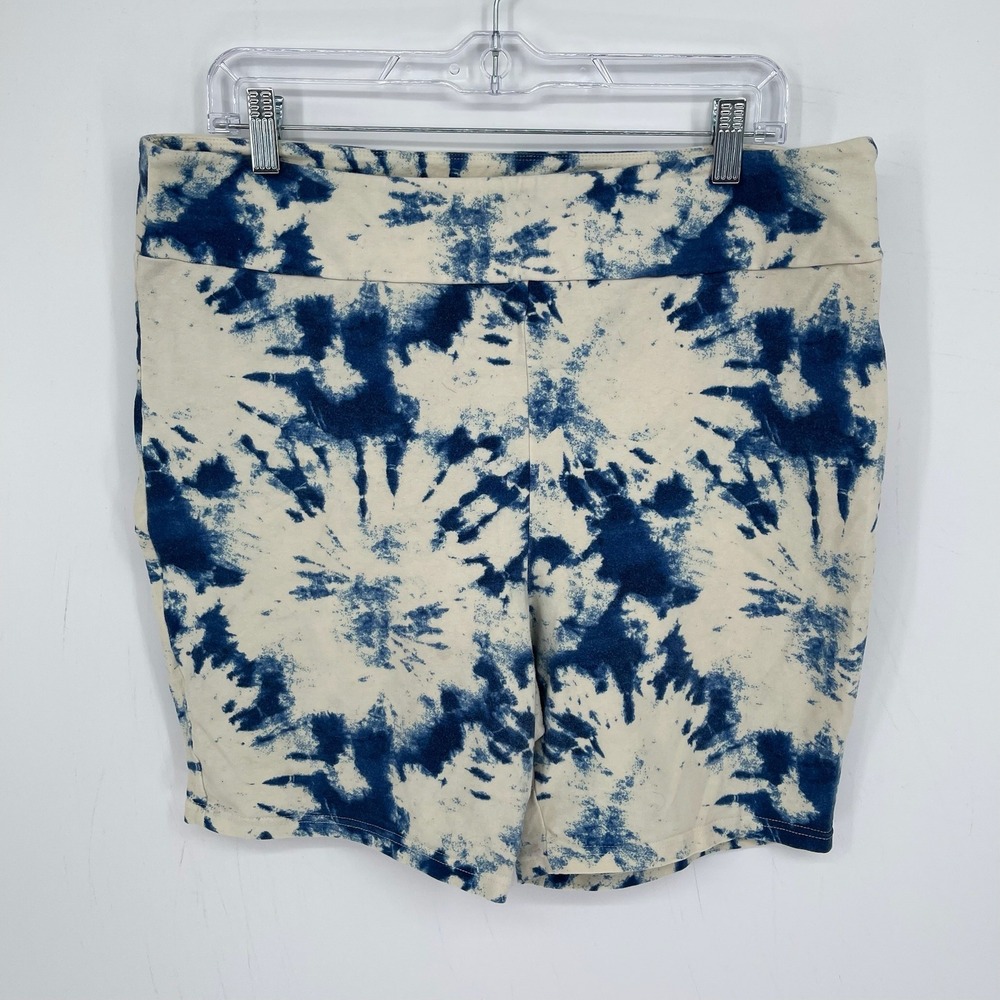 LuLaRoe Women's Blue Tie Dye Stretch Workout Yoga Biker Shorts Plus Size 3XL